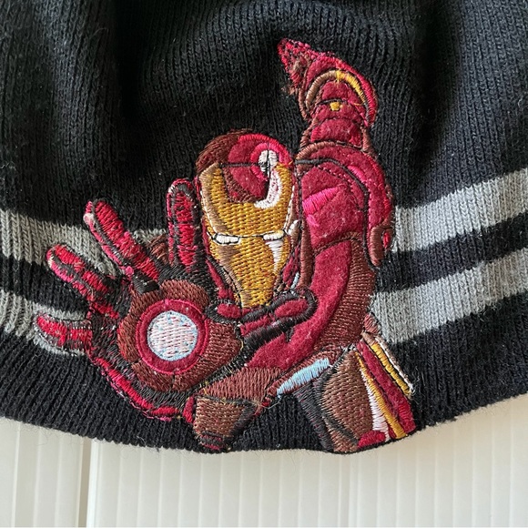 Iron Man Beanie Original Red, Gold And Black Logo on Front, Logo On Back - Picture 3 of 7